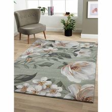 OBSESSIONS Olive and Cream Polypropylene Floral Carpet