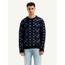 Levi's Mens Checks Black Crew Neck Sweater