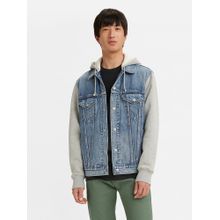 Levi's Mens Colorblock Blue Hooded Denim Jacket