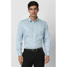Van Heusen Men Light Blue Slim Fit Printed Shirt