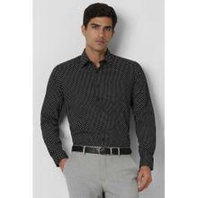 Van Heusen Men Black Slim Fit Printed Shirt