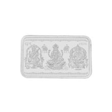 Sri Jagdamba Pearls 100 Grams Rectangular Ganesh Saraswathi Lakshmi Rectangle Pure Silver coin