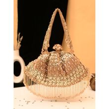 SWISNI Golden Heavy Embellished Batua Bag