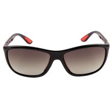 Equal Black Color Sunglasses Rectangle Shape Full Rim Brown Frame