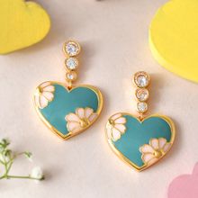 Voylla Valentines Day Camellia Drop Earrings