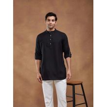 Fabindia Black Solid Short Kurta