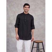 Fabindia Black Slim Fit Short Kurta