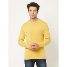 CRIMSOUNE CLUB Men Yellow Sweater in Pure Cotton