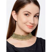 Infuzze Gold-Toned & Black Choker Necklace