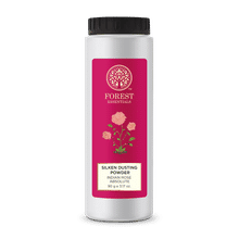 Forest Essentials Silken Dusting Powder Indian Rose - Natural Talc Free Powder - Highly Absorbent