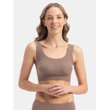 Jockey 1839 Wirefree Padded Soft Touch Microfiber Elastane Lounge Bra - Deep Taupe