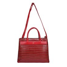 Horra Croco Handbag with Detachable Sling Strap Red (M)