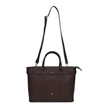 Horra Womens 14 Inch Office Laptop Handbag Dark Brown (L)