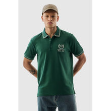 Snitch Green Embroidered Polo Slim Fit Polo T-Shirt