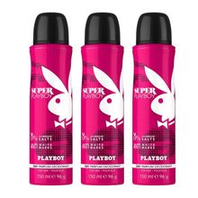 Playboy Super Women Deodorant Spray (Pack Of 3)