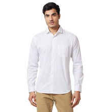 Park Avenue Slim Fit Polka Dots White Casual Shirt