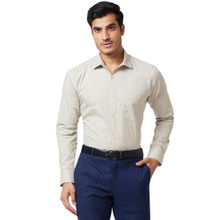 Park Avenue Slim Fit Printed Khaki Formal Shirt