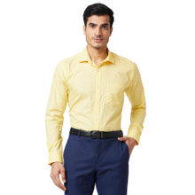 Park Avenue Slim Fit Printed Yellow Formal Shirt