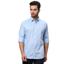 Raymond Slim Fit Solid Blue Casual Shirt