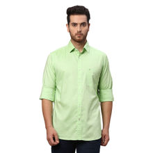 Raymond Slim Fit Solid Green Casual Shirt