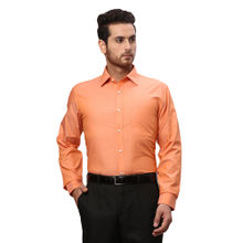 Raymond Slim Fit Solid Orange Formal Shirt