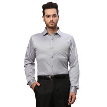 Raymond Slim Fit Self Design Grey Formal Shirt