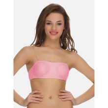 Clovia Cotton Rich Solid Non-Padded Full Cup Wire Free Strapless Bra - Light Pink