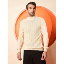 Club York White High Neck Sweater