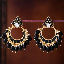 Sukkhi Astonish Pearl Gold Plated Kundan Meenakari Chandbali Earring for Women (SKR56886)