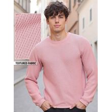 Bewakoof Men's Pink Flat Knit Sweater
