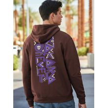 Bewakoof Official Marvel Men's Brown Wakanda Forever Graphic Printed Hoodies