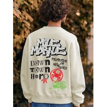 Bewakoof Heavy Duty 1.0 Men's Gardenia Graphic Printed Oversized Sweatshirt