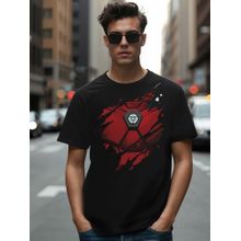 Bewakoof Official Marvel Men's Black Iron Man Of War Graphic Printed T-shirt
