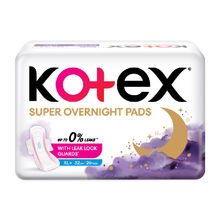 Kotex Super Overnight Sanitary Pads For Women - Xl+ 26 Night Pads With Leak Lock Guards