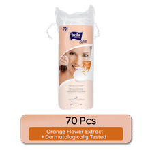 Bella Cotton Pads With D Panthenol & Orange Blossom Extracts, 100% Cotton, Double Sided