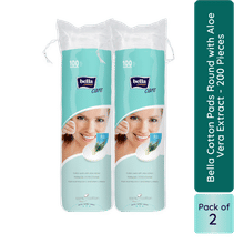 Bella Cotton Pads with Aloe vera Extracts, 100% Cotton, Double Sided, Nail Polish Removal