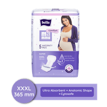 Bella Mamma Comfort Super Maternity Pads, XXXL+ Size with 4 Pads + 1 Fixing Brief