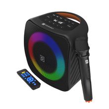Portronics Dash 40W TWS Bluetooth Portable Speaker with Wireless Karaoke Mic. with USB/Aux (Black)