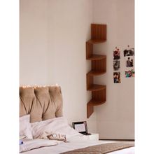 Savya Home Corner Wooden Display Shelves-5 Tier