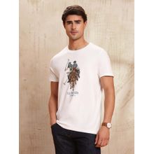 U.S. Polo Assn. Denim Co. Mens Graphic Brand Printed Muscle Fit T-Shirt - White