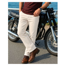 Bewakoof Men's Beige Straight Fit Jeans