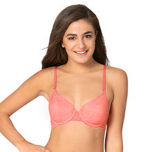 Amante Invisi Lace Padded Wired High Coverage Bra - Pink