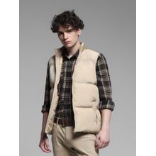 Jack & Jones Beige Polyester Regular Fit Puffer Jacket