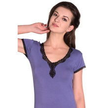 Amante Lace Cocoon Purple Nightwear Top