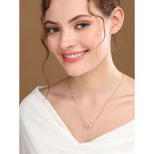 Prita Ring Wings Studded Rose Gold-Plated Link Necklace