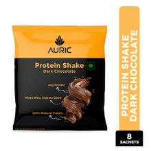 Auric Vegan Protein Powder - 21g Plant Protein & 6g BCAA per sachet - Dark Chocolate Flavor 8 Sachet