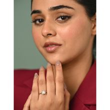 CLARA White 925 Silver Platinum Plated Sicily Real Pearl Adjustable Ring for Women