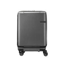 Samsonite Overnight Trolley Bag Suitcase For Travel | Trolley Bag | Evoa Spinner Luggage Bag with Front Pocket, 55 Cms, Brushed Black