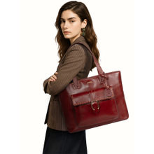 Hidesign Lowell 02 Genuine Leather Womens Maroon Tote Bag