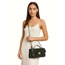 Hidesign Sterling 02 Genuine Leather Womens Green Sling Bag